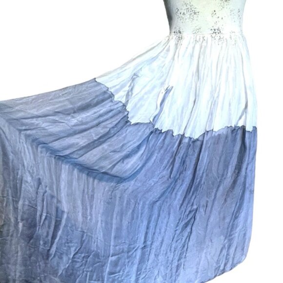 Lola Made In Italy Flowy Strapless Watercolour Sundress Boho Midi Maxi Sz Large - Picture 7 of 16